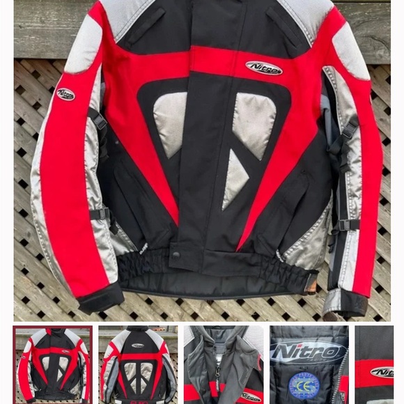 Nitro Mens riding jacket safety Padding. Large black,red, silver - Picture 7 of 14